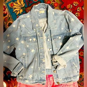 Star Embellished Denim Jean Jacket